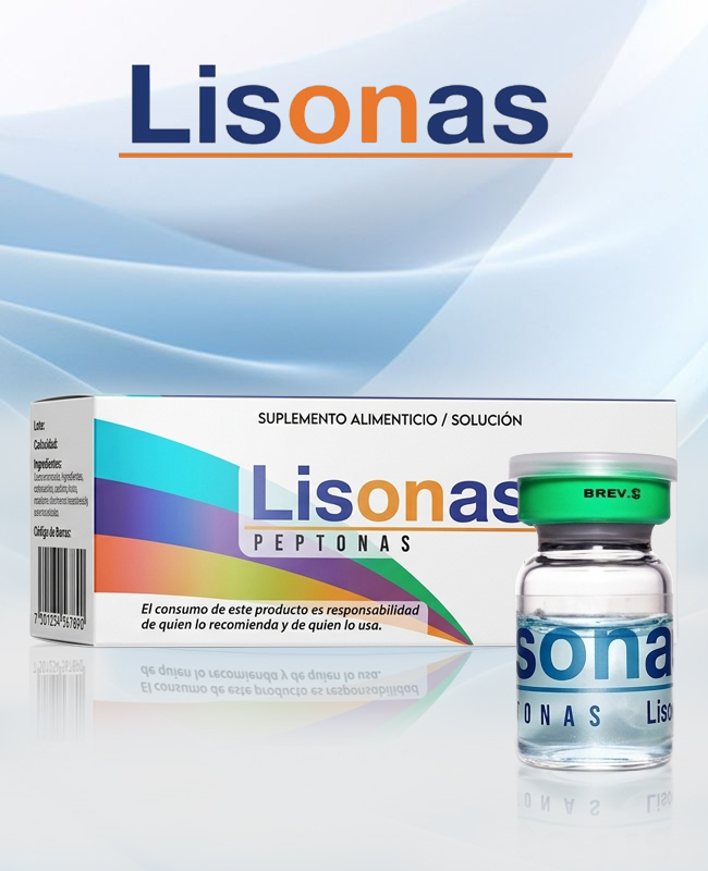 caja y frasco de producto Lisonas